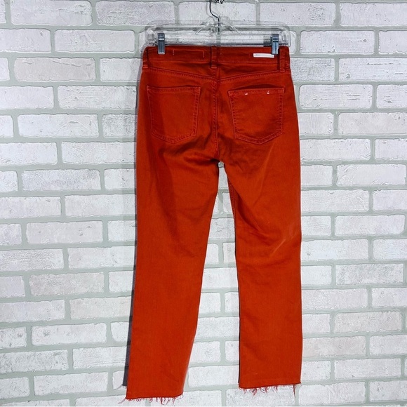 Anthropologie Pilcro Orange High Rise Bootcut Raw Hem Jeans Size 26 - Picture 6 of 9